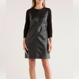 Black Faux Leather Dress